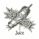 juice Wrld tattoo with text tattoo design idea