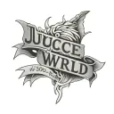 juice Wrld tattoo with text tattoo design idea
