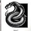 Make a tattoo design about year of the snake, Capricorn, January 9 2001 tattoo design idea