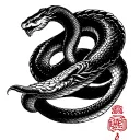 Make a tattoo design about year of the snake, Capricorn, January 9 2001 tattoo design idea