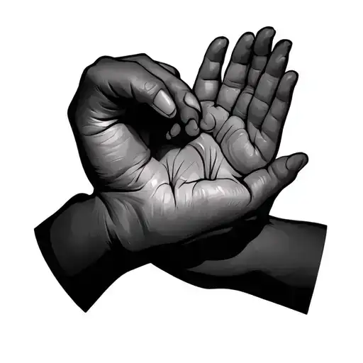 heartbeat line, baby hands tattoo design idea