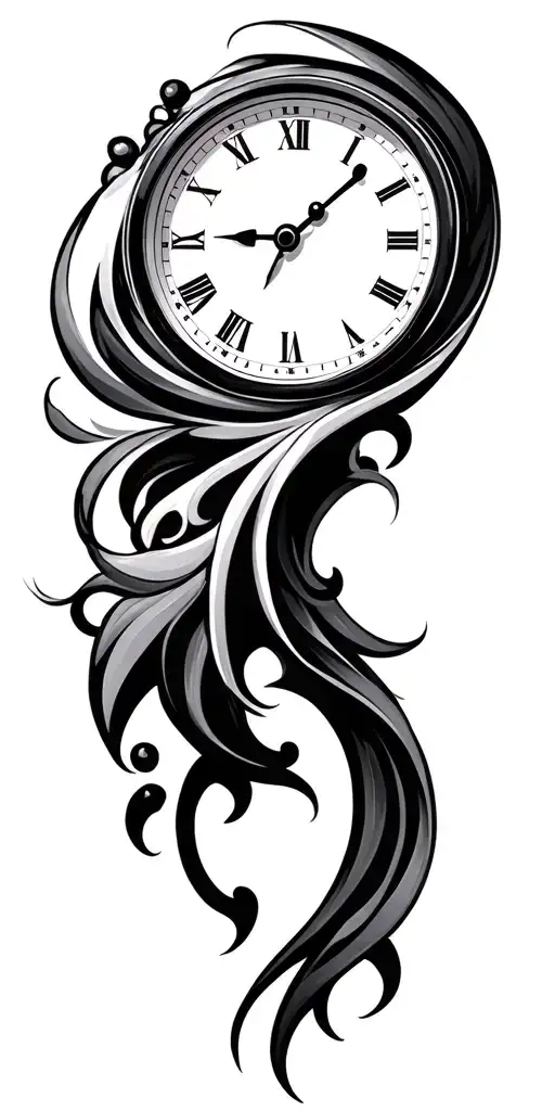 clock face tattoo design idea