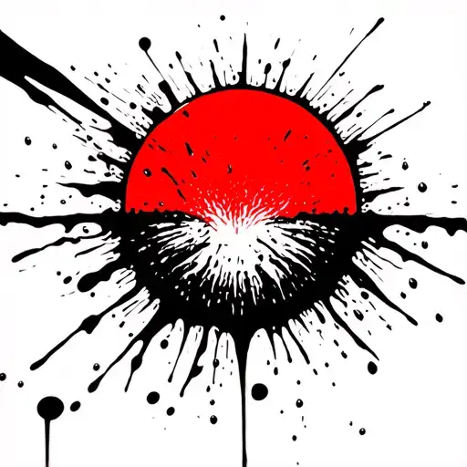 a rising sun melting into rain drops tattoo design idea