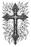 cross with proverbs 3:5 6 tattoo design idea