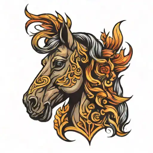 horse head tattoo design idea