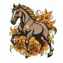horse head tattoo design idea