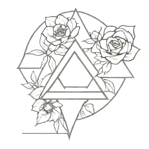 Change delta ∆ symbol with flowers wrapping tattoo design idea
