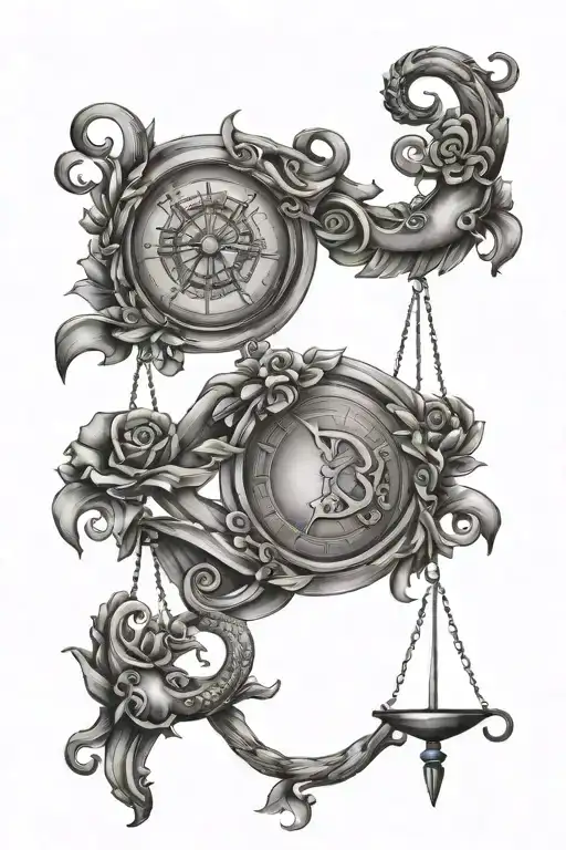 Libra Capricorn Pisces tattoo design idea