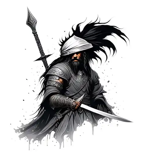 Arabic Warrior tattoo design idea