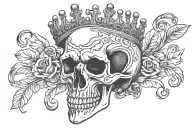 Crown aries skull tattoo design idea