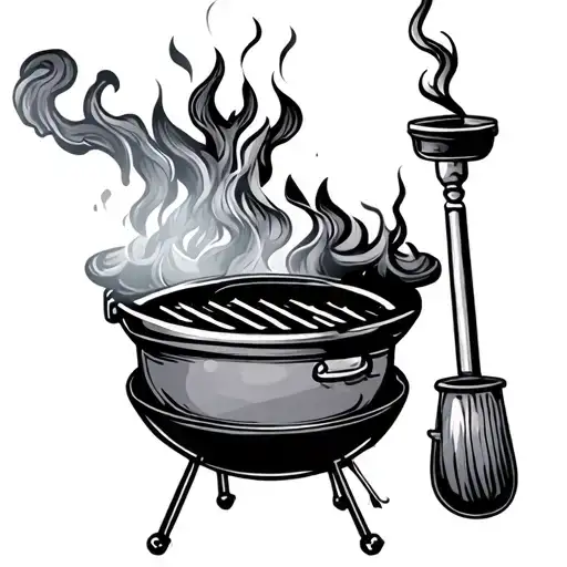 BBQ smoker withcross tattoo design idea