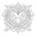simple sacret heart symbol tattoo design idea