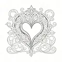 simple sacret heart symbol tattoo design idea
