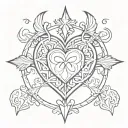 simple sacret heart symbol tattoo design idea