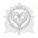 simple sacret heart symbol tattoo design idea
