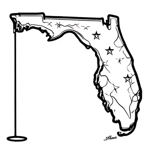 state flag of Florida with golf tattoo design idea