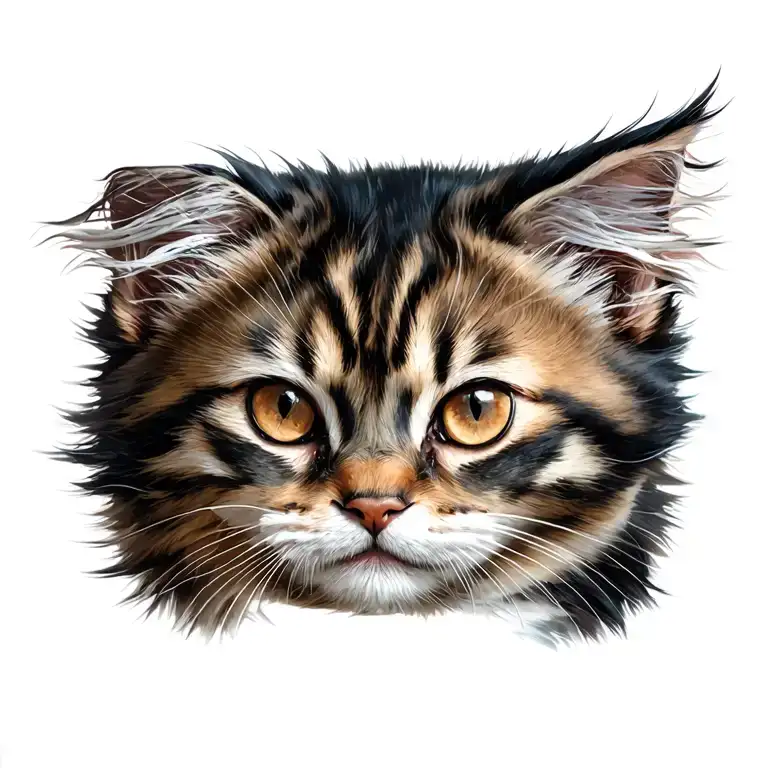A small pussy with rich pubic hair tattoo design idea