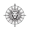 Czech lion romani wheel tattoo design idea