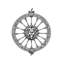 Czech lion romani wheel tattoo design idea