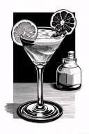 1998 with cocktail and Freiburg tattoo design idea