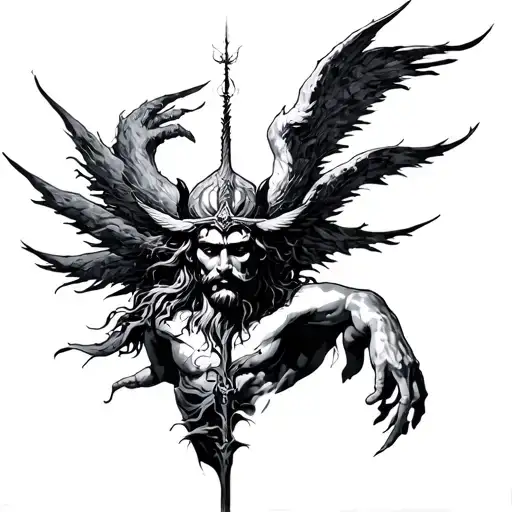 Odysseus underworld spirits ritual tattoo design idea