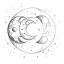 Stella moon phases tattoo design idea