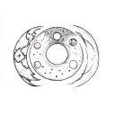 Stella moon phases tattoo design idea