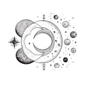 Stella moon phases tattoo design idea