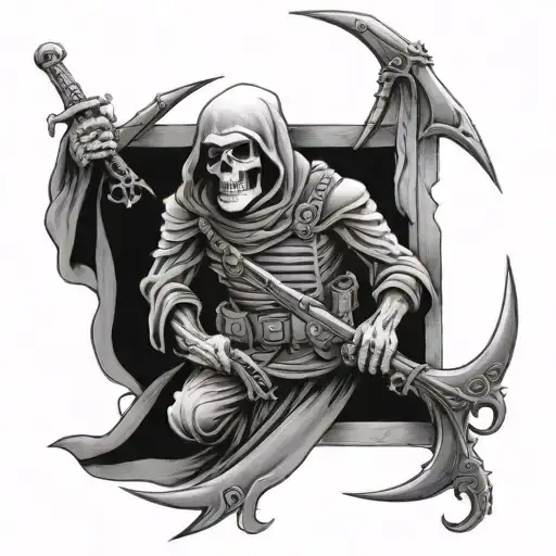 grim reaper usmc infantry tattoo design idea