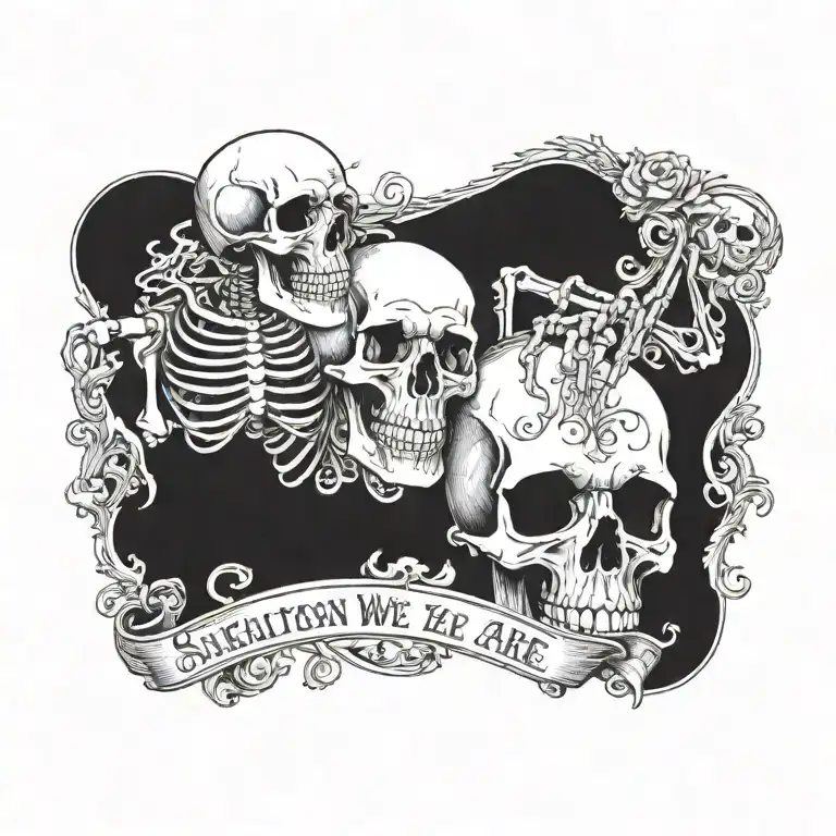 a skeleton saying "such as we are, you will be"   tattoo design idea