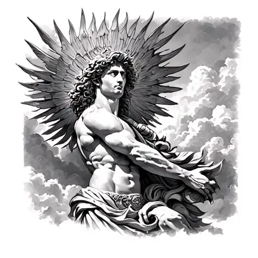 Greek God Helios tattoo design idea