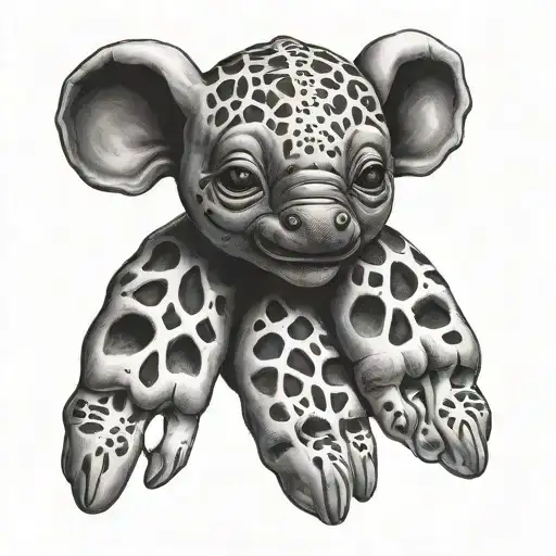 Evelyn with baby foot print tattoo design idea