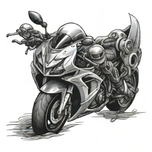 ghost on Sportbike tattoo design idea