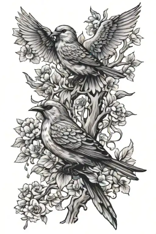 Psalms 37 verse 3 and 4 small birds tattoo design idea