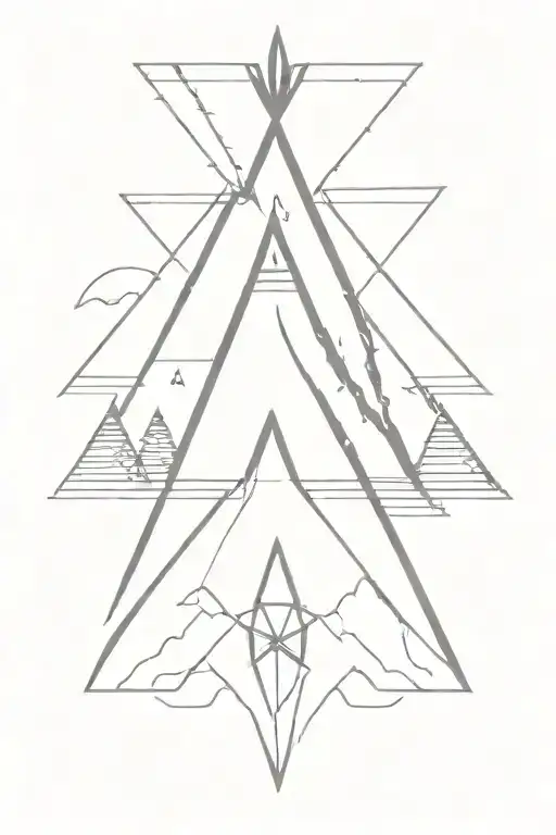 teepee, wild west tattoo design idea