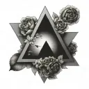 triangle shape change tattoo design idea