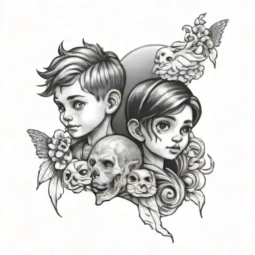 Grandkids tattoo design idea