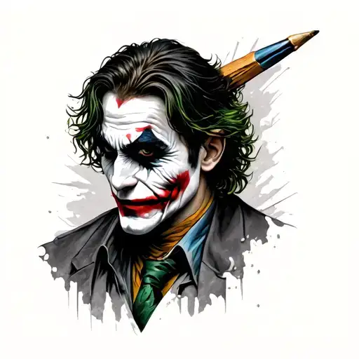 im born on the 5th with a life path of 10, and a gemini, i want jared letto joker inspired tattoo, create a tattoo  tattoo design idea