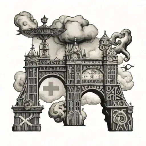 Incorporate elements of a nurse's uniform with iconic UK landmarks to symbolize your dedication to your profession and your favorite country tattoo design idea