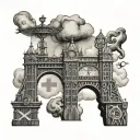 Incorporate elements of a nurse's uniform with iconic UK landmarks to symbolize your dedication to your profession and your favorite country tattoo design idea