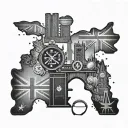 Incorporate elements of a nurse's uniform with iconic UK landmarks to symbolize your dedication to your profession and your favorite country tattoo design idea