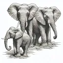 3 Elephants tattoo design idea