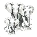 3 Elephants tattoo design idea