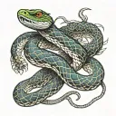 Japanese style snake wrapped tattoo design idea