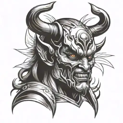 Devil With Halo tattoo design idea