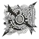 Arrow, Spiral, Labyrinth tattoo design idea