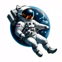 astronaut floating in space tattoo design idea