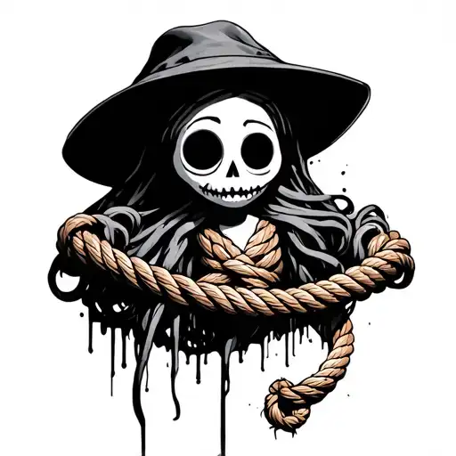 Voodoo doll with noose  tattoo design idea