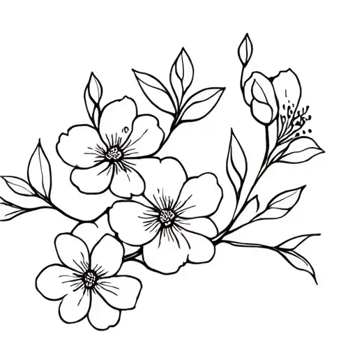 dogwood blossom flowers tattoo design idea