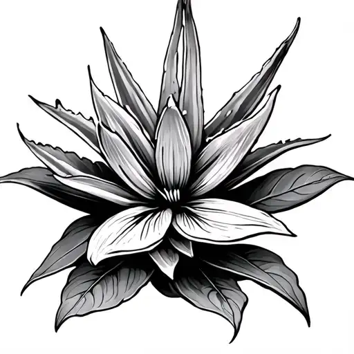 Aloe vera geranium accordian tattoo design idea